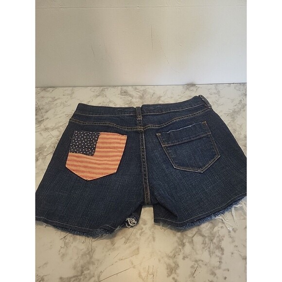Old Navy Sweetheart Shorts Womens Sz 4 Cuff-Off Boyfriend American Flag Lace - Picture 5 of 9